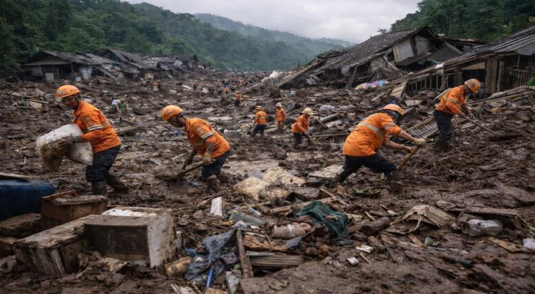 Indonesia Mudslide Kills 25, Dozens Missing as Search and Rescue Continue.