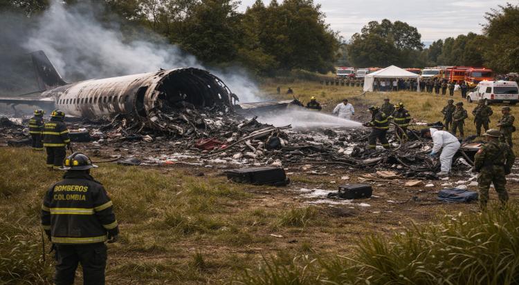Colombian Military Plane Crashes After Takeoff, 125 on Board