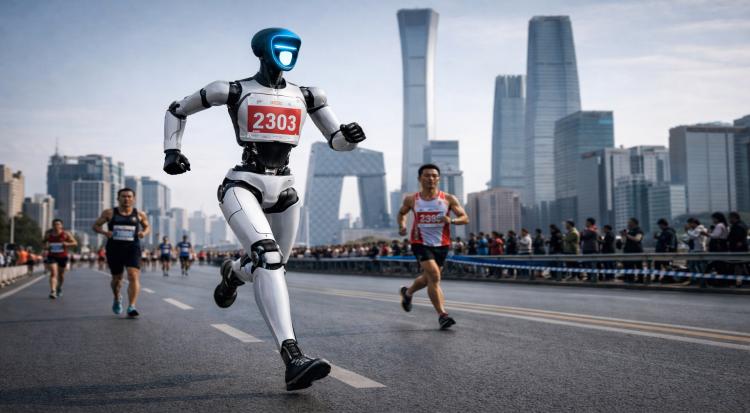 Humanoid robots beat human half-marathon record in Beijing race