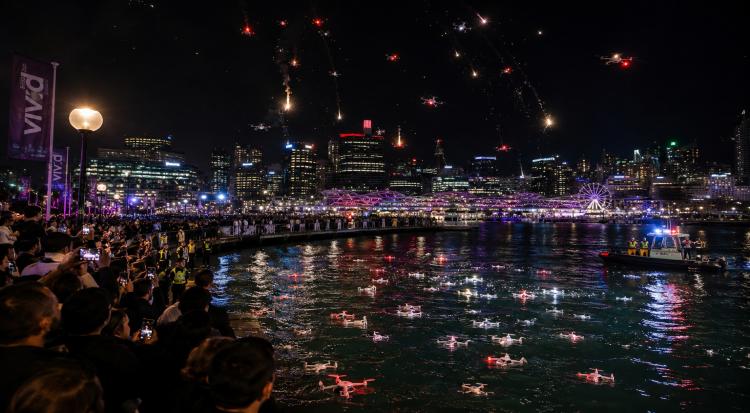 90 Drones Fall From Sky During Sydney Light Festival