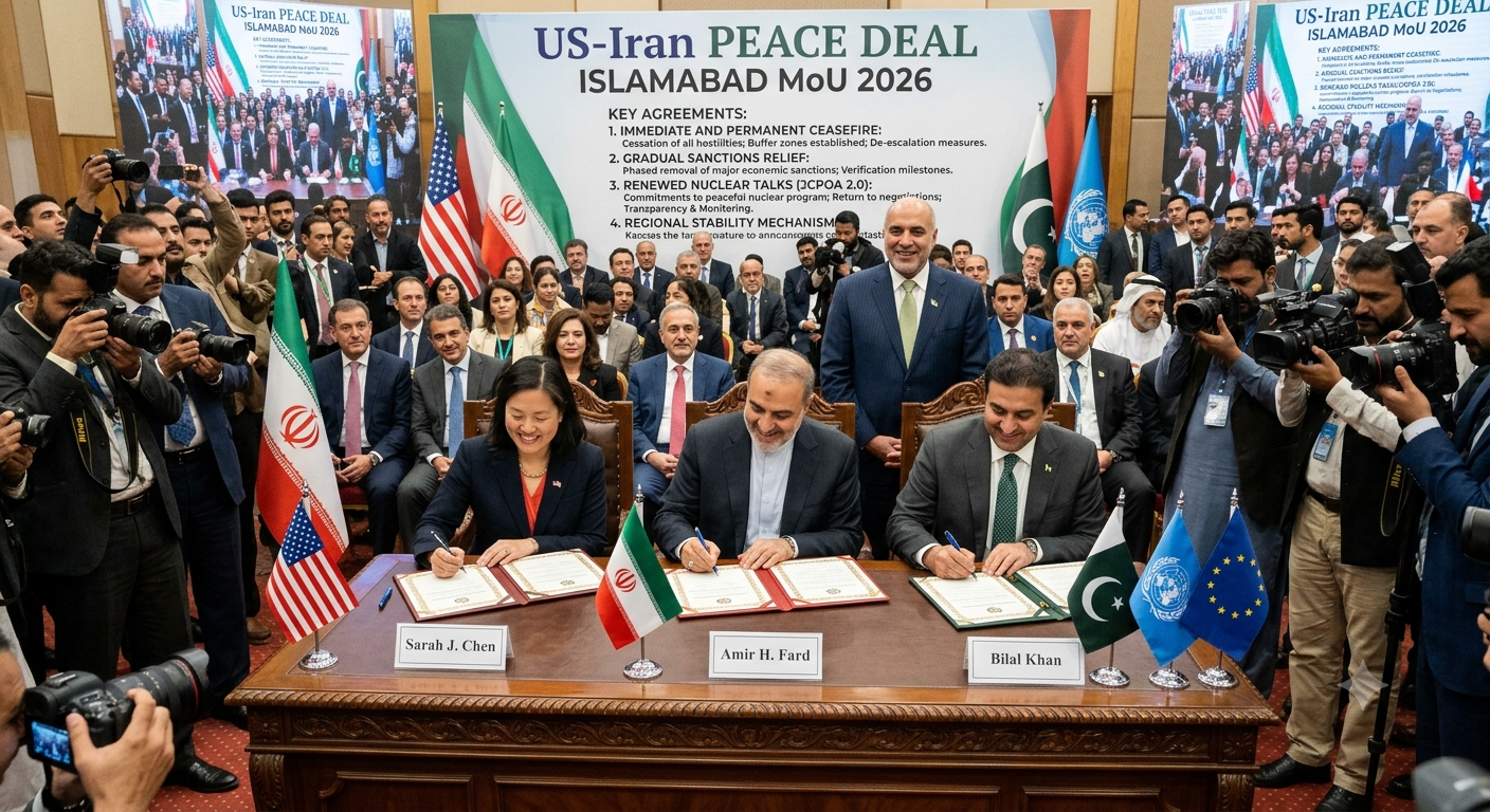 US–Iran Peace Deal Islamabad MoU 2026: Key Points on Ceasefire, Sanctions, and Iran Nuclear Talks