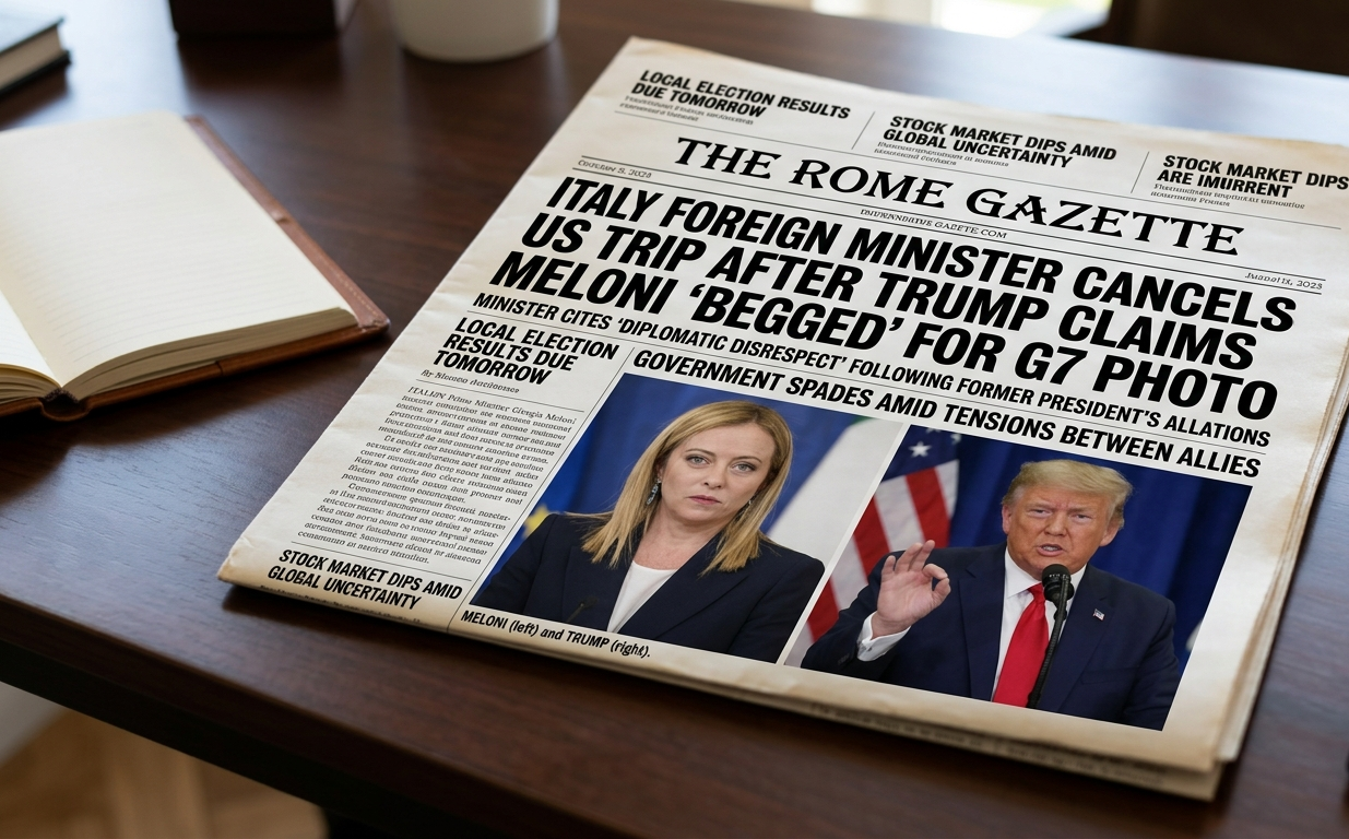 Italy Foreign Minister Cancels US Trip After Trump Claims Meloni “Begged” for G7 Photo