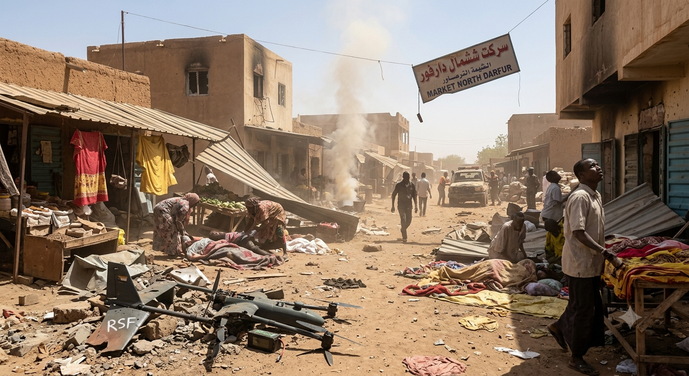 RSF Drone Attack Kills 9 Civilians in North Darfur, Sudan Market Strikes Reported