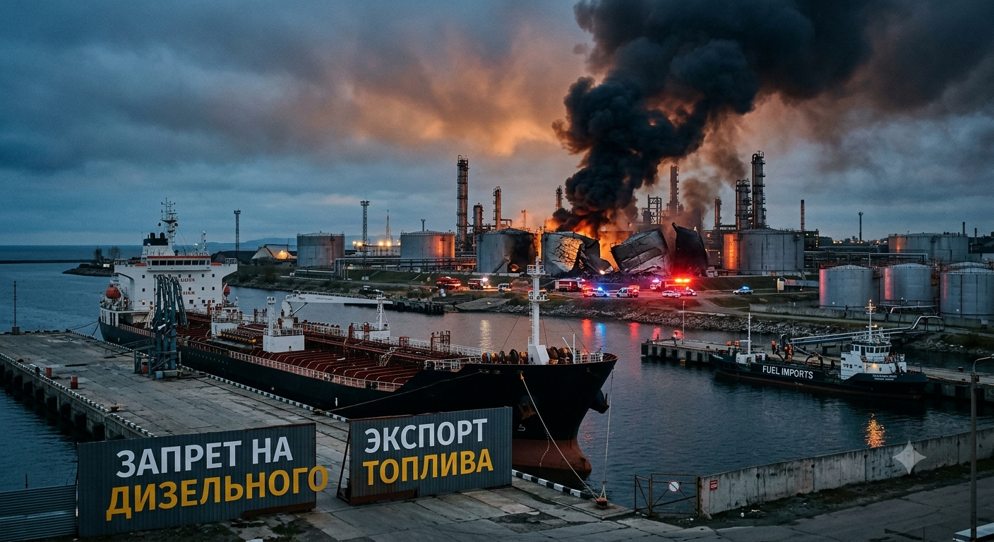 Russia Eyes Diesel Export Ban and Fuel Imports Amid Ukrainian Attacks on Energy Infrastructure