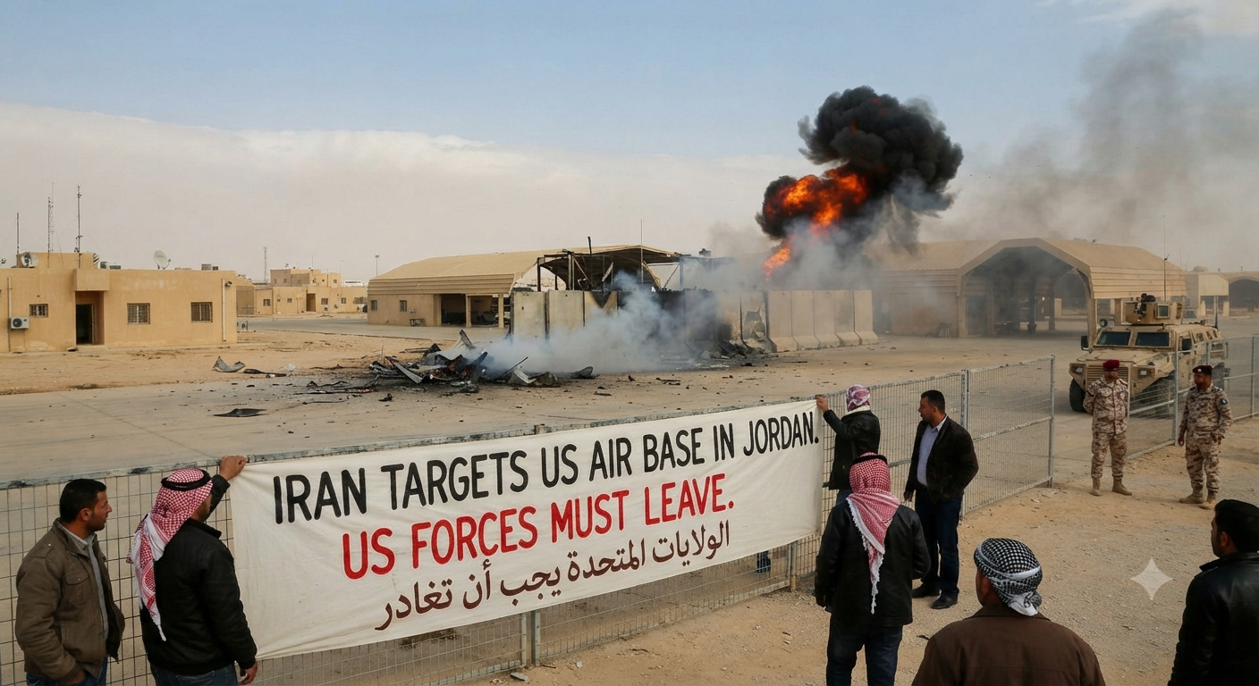 Iran Targets US Air Base in Jordan, Urges Removal of American Military Bases