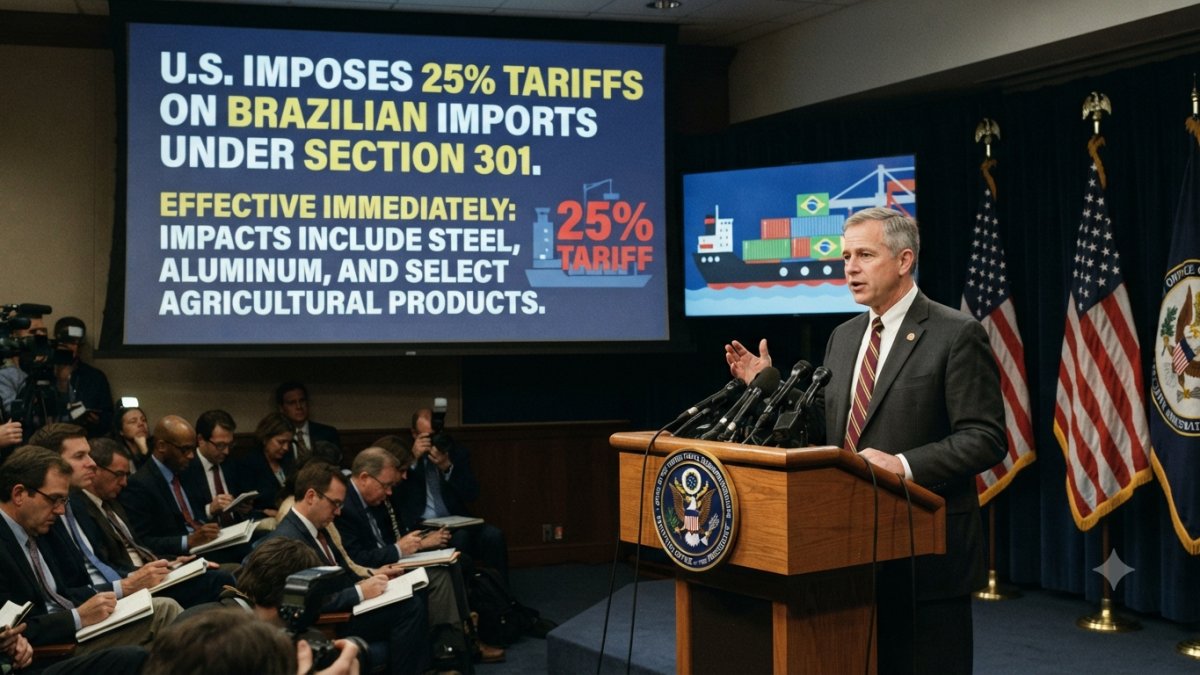 US Imposes 25% Tariffs on Brazilian Imports Under Section 301