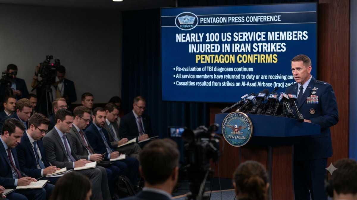 Nearly 100 US Service Members Injured in Iran Strikes, Pentagon Confirms