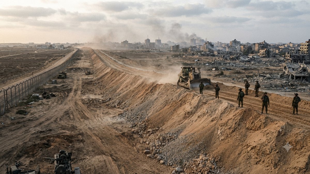 Israel Builds Earthen Barrier Beyond Ceasefire Line in Gaza, Raising Annexation Fears