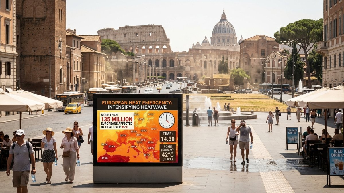 More Than 135 Million Europeans Face Temperatures Above 35°C as Heatwave Intensifies