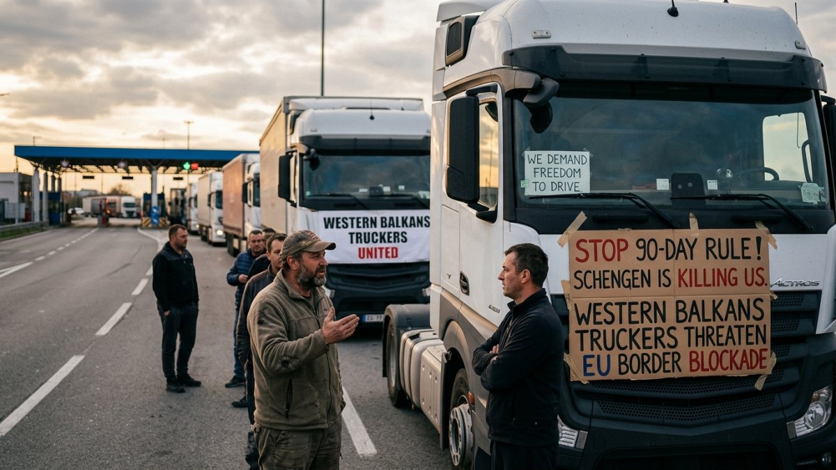 Western Balkans Truckers Threaten EU Border Blockade Over Schengen 90-Day Rule