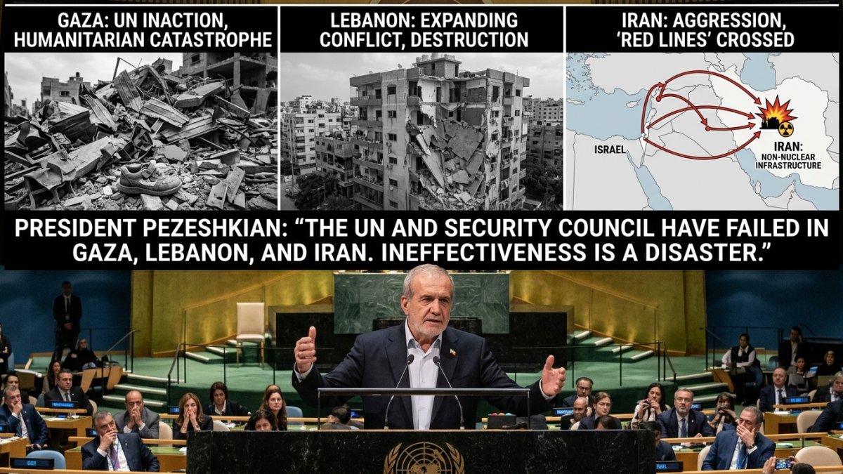 Iran President Pezeshkian Criticizes UN Over Gaza, Lebanon and Iran Conflict