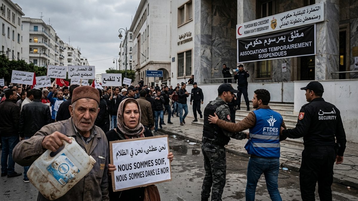 Tunisia Crackdown on NGOs Intensifies as Power Cuts and Water Shortages Spark Protests