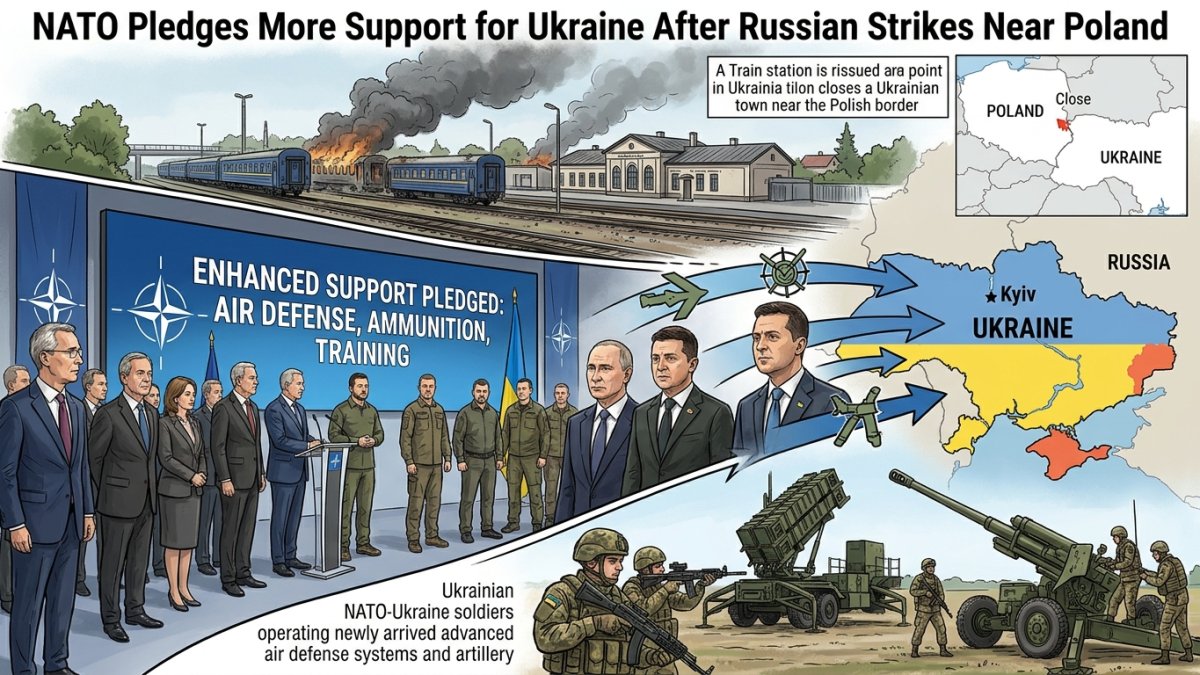 NATO Pledges More Support for Ukraine After Russian Strikes Near Poland