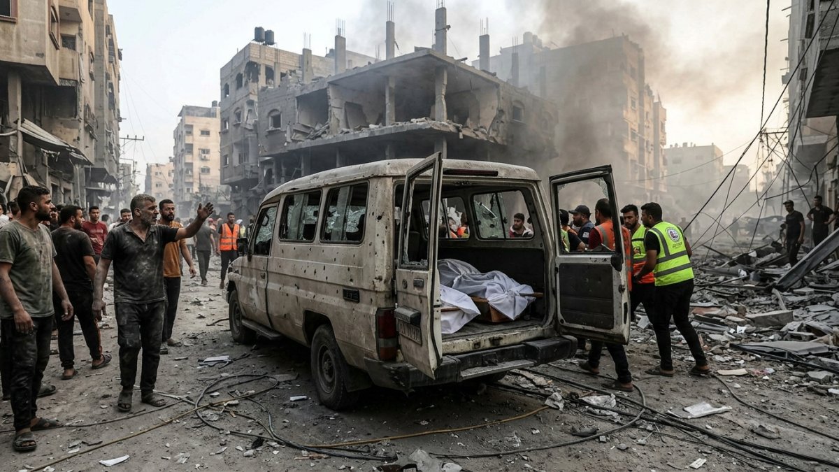 Gaza Vehicle Carrying Body for Burial Hit in Israeli Strike