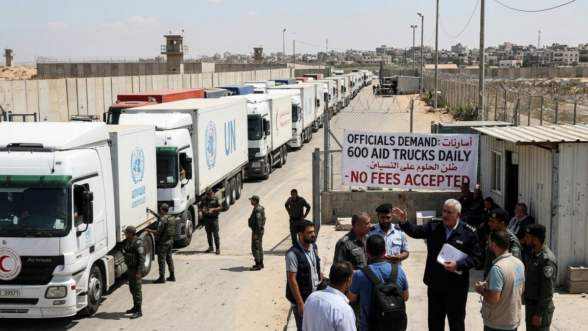 Gaza Officials Deny Fees on Aid Trucks, Demand 600 Entries Daily