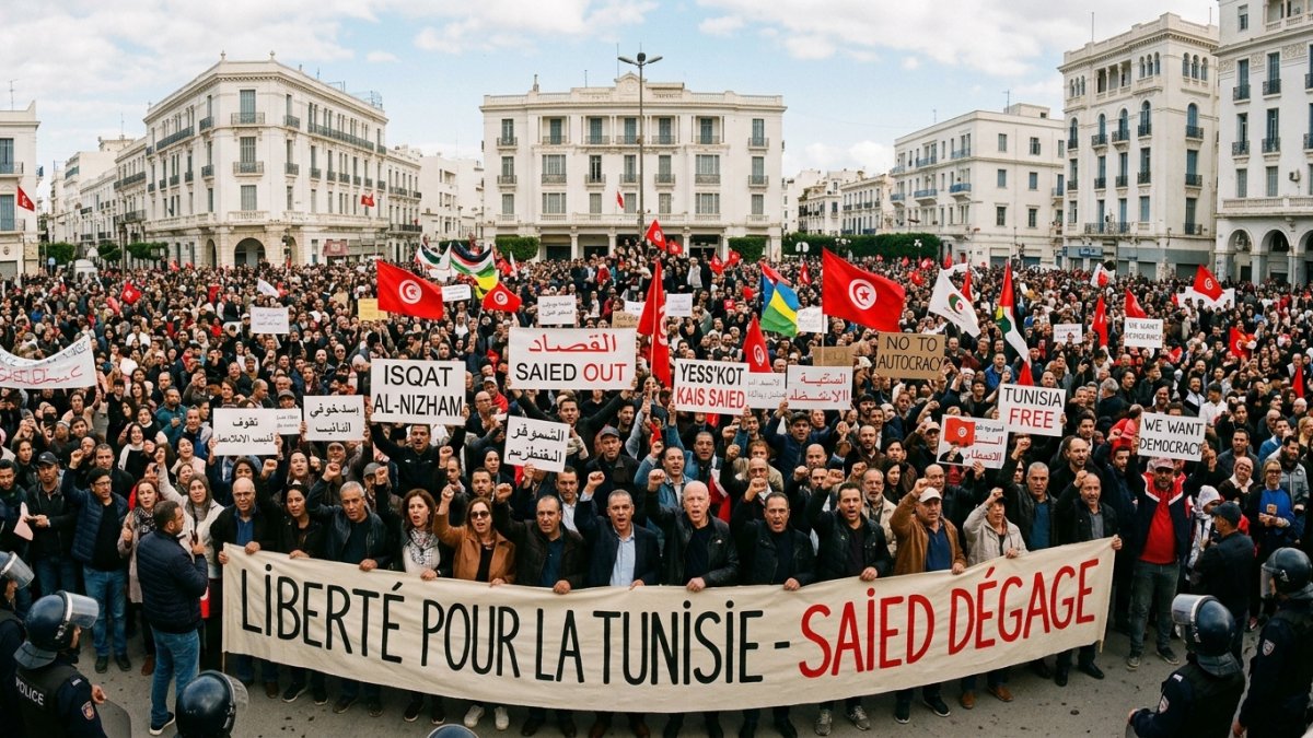 Thousands Rally in Tunis Against President Kais Saied