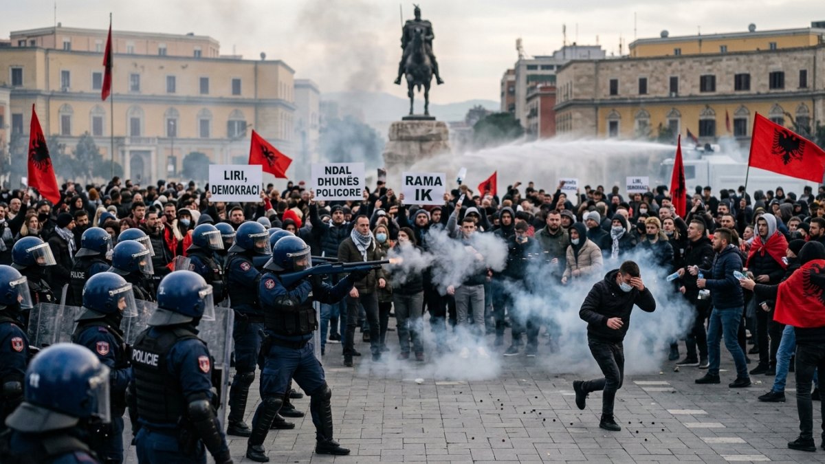 Albanian Police Fire Rubber Bullets as Tirana Protests Escalate