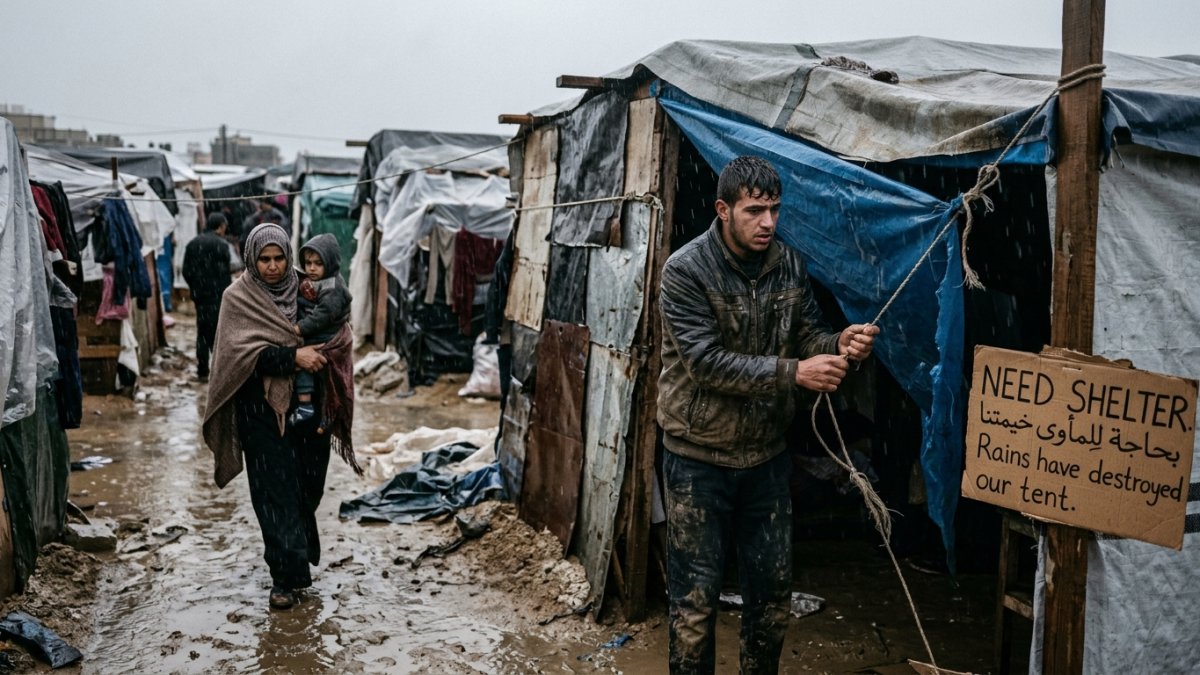 Winter Rains Deepen Gaza’s Humanitarian Crisis as Shelter Shortages Persist