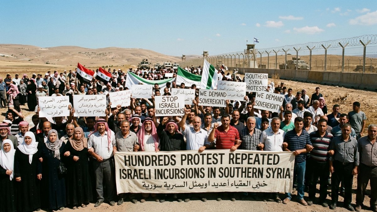 Hundreds Protest Repeated Israeli Incursions in Southern Syria