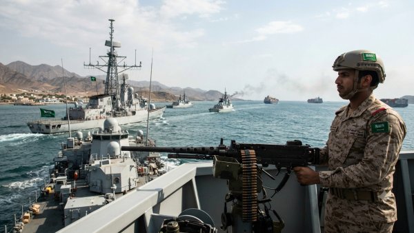 Saudi-Led Coalition Warns of Firm Action Against Houthi Threats in Bab al-Mandab