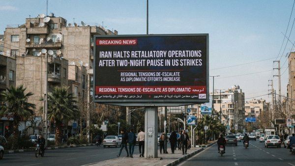 Iran Halts Retaliatory Operations After Two-Night Pause in US Strikes