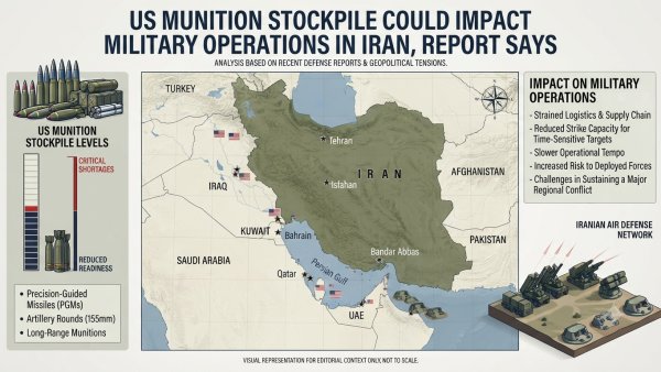 US Munition Stockpile Could Impact Military Operations in Iran, Report Says