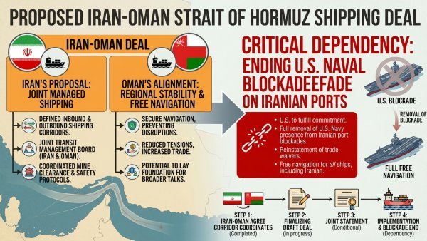 Iran Oman Strait of Hormuz Shipping Deal Depends on US Blockade Ending