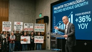 Palantir Reports Record Revenue Growth Amid Criticism Over Israel Ties