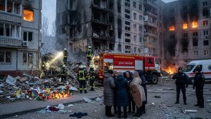 Russian Drone and Missile Attacks Kill at Least 12 in Kyiv
