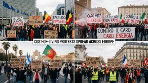 Cost-of-Living Protests Spread Across Belgium, Italy, Portugal and France