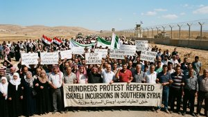 Hundreds Protest Repeated Israeli Incursions in Southern Syria